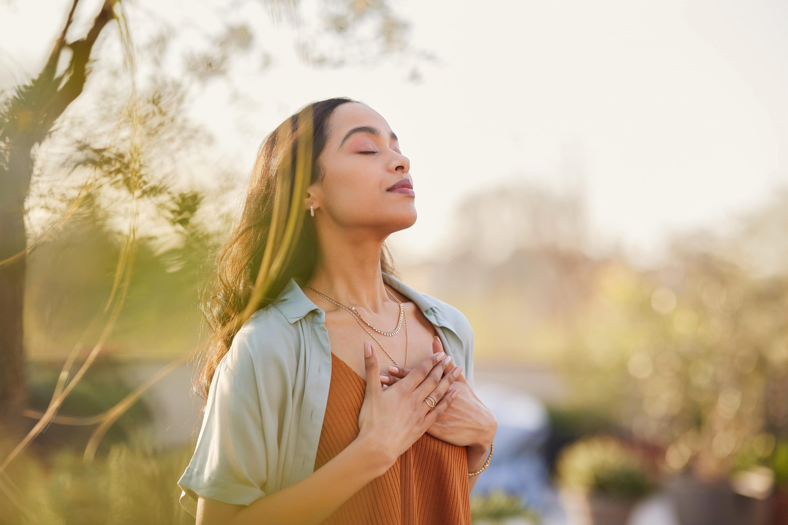 mixed-race-woman-relax-and-breathing-fresh